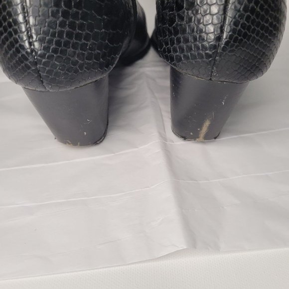 Coconuts by Matisse Black Snake Skin Embossed Leather Booties Ankle Boots - Picture 9 of 9